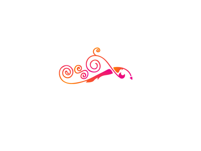 PstFish calligraphy fish gradient icon logo