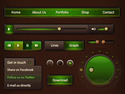 Game UI Kit @GraphicRiver eco fantasy fresh game glow hud