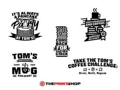 Toms Pancakes T-Shirts branding clean clean design design icon illustration logo project typography vector