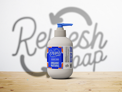 Refresh Soap Bottle branding branding design clean clean design color design dribbble icon logo package design project rebound rebounds rebranding soap bottle soap package typography vector weekly warm up weeklywarmup