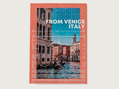 Venice Postcard clean clean design clean poster design design italy post cards postcard poster design venice