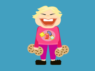 Jayel cartoon colorful cookies fun funny portrait silly simple vector woman