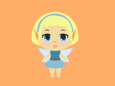 Blue Fairy chibi colorful cute fairy simple vector