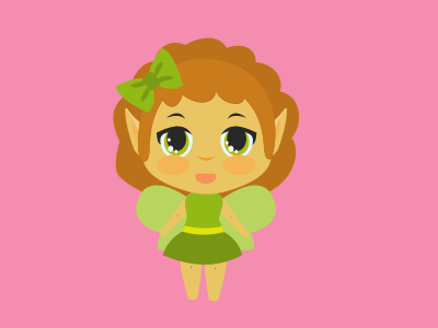 Green Fairy chibi colorful cute fairy simple vector