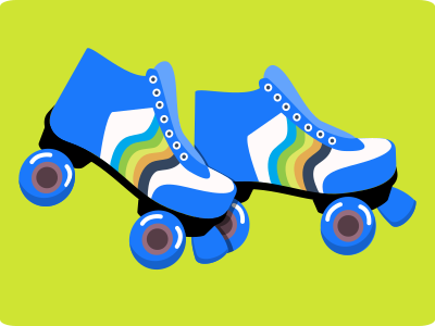 Rainbow Rollerskates rainbow retro rollerskates vector