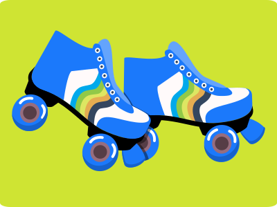 Rainbow Rollerskates