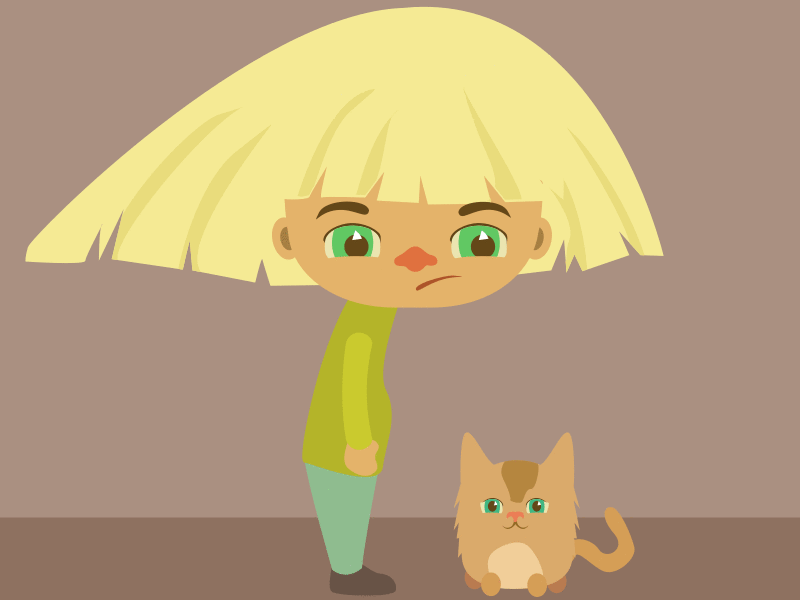 Kid And Cat animation cat cute vector