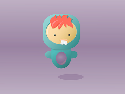 Squinty character cute vector art