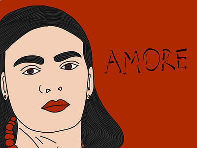 Frida Kahlo amore frida kahlo illustration ipadproart vectorart woman