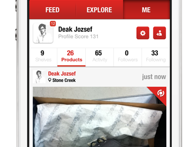 Profile screen