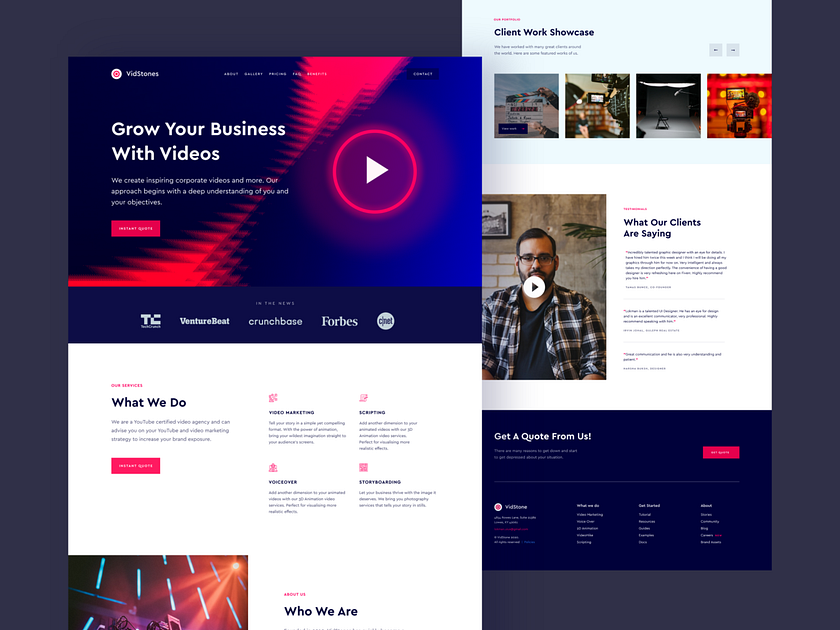 Video Agency Landing Page UI Design by Lokman Hossain on Dribbble