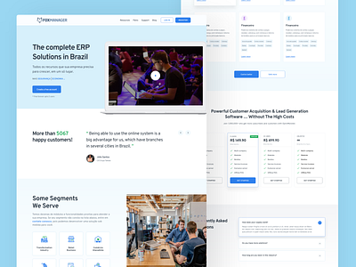 FoxManager ERP Solution Landing Page adobe xd erp erp software in india erp softwatre figma landing page ui design webdesign