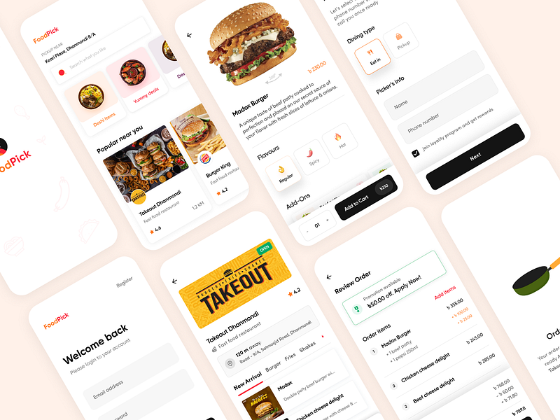 Food Pickup App UI UX Design by Lokman Hossain on Dribbble