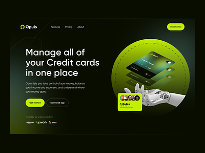 Credit Card Management App Landing Page