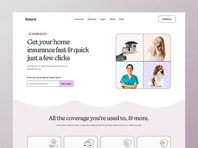 Web Design: Insure - Insurance Website Home Page