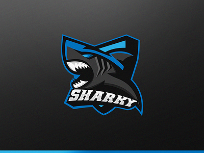 'Sharky' Mascot Logo blue esports illustrator logo mascot mascotlogo shark