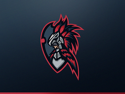 Aztek Warrior Mascot Logo