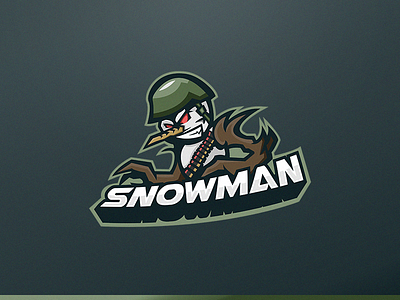 Snowman Mascot Logo army esports logo mascot mascotlogo snowman tactical