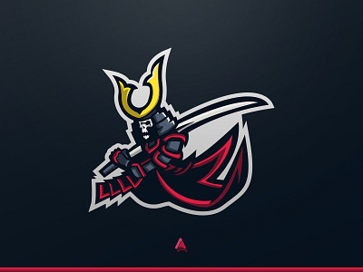 Samurai Reaper Premade Mascot Logo esports reaper reapermascotlogo reapersamurai samurai samurai mascot logo skull