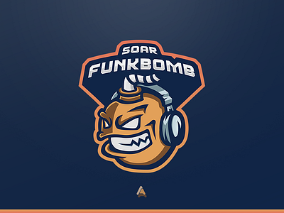 "SoaR Funkbomb" Mascot Logo bomb bomb mascot logos esports esports logo logo mascot logos soar soargaming