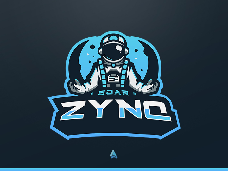 "SoaR Zynq" Astronaut Mascot Logo