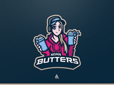 "SoaR Butters" Potrait Mascot Logo butters esports esportsmascotlogo gamer mascotlogo soar