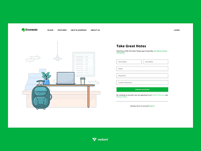 Daily UI #001 - Sign Up daily ui daily ui challenge dailyui dailyui 001 evernote login signup ui ui ux ui design webdesign website