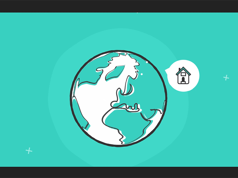 Global move branding web design vector illustration travel advert motion motion graphics animation