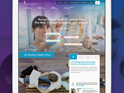 AAMC Student Hub Redesign branding design development education healthcare medical responsive ui ux web
