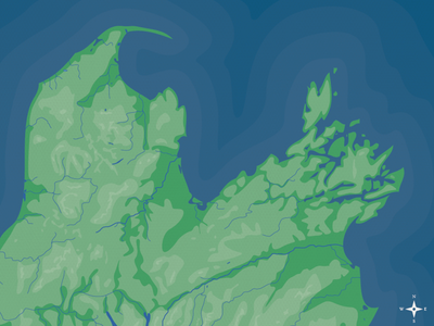 South Island Map Illustration