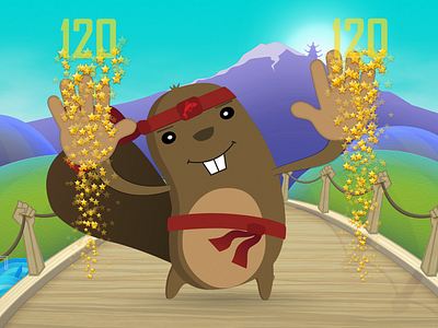 Kung Pow Kevin - Game Screenshot beaver character design design fingertapps game illustration kung pow kevin vector