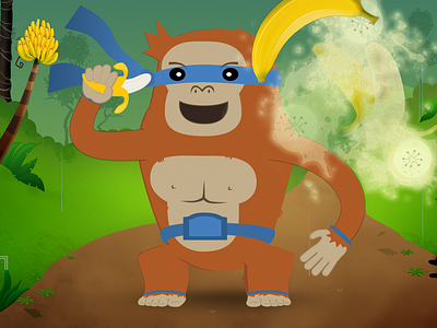 Kung Pow Kevin - Game Screenshot 2 ape character design design fingertapps game illustration kung pow kevin master biff monkey vector