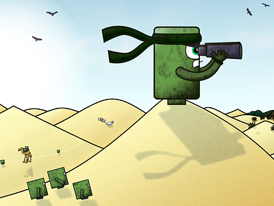 Desert Search - Jigswar binoculars desert fingertapps game design illustration jigswar sand vector