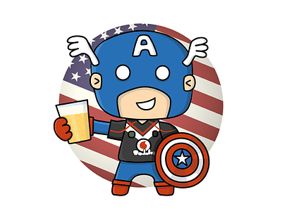 Secret Santa: Captain America beer captain america character illustration marvel nz rugby league secret santa warriors