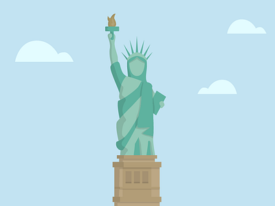 Lady Liberty illustration lady liberty manhattan new york nyc paperkite statue of liberty