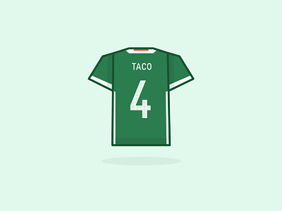 DAY 02: TACO 100days 100daysofillustration day 2 football four illustration jersey mexican mexico soccer taco