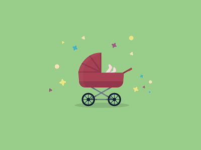 DAY 08: BABY HINDMARSH 100days 100daysofillustration baby baby carriage day 8 illustration new arrival new parents pram