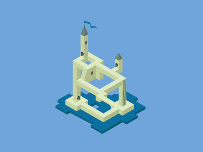 DAY 28: Isometricity 100days 100daysofillustration building castle day 28 illustration isometric monument valley perspective