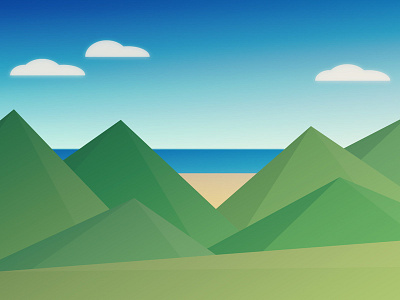 DAY 32: Waipatiki! 100days 100daysofillustration beach day 32 hills horizon illustration landscape mountains sky summer sunshine