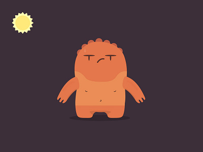 DAY 37: Burnt 100days 100daysofillustration burn character day 37 illustration monster ouch sun sunburn sunburnt