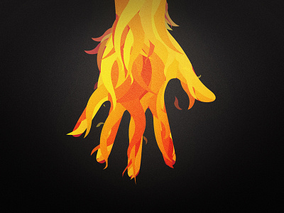 DAY 72: Burnt Hand 100 days of illustration burn challenge day 72 fire flame flames grain hand hot illustration noise