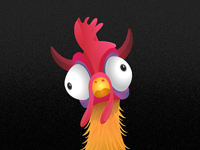 DAY 77: El Pollo Diablo 100 days of illustration challenge chicken chook day 77 devil disney hen horns illustration moana movie