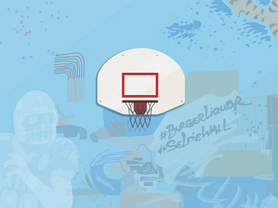 DAY 80: Baller 100 days of illustration baller basketball chain challenge day 80 graffiti graffitiwall hoop illustration selfie wall