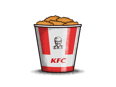 DAY 90: Chicken 100 days of illustration bucket challenge chicken colonel sanders day 90 fast food fried chicken illustration kentucky kfc
