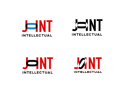 Unused logo drafts black bold joint logo red typography