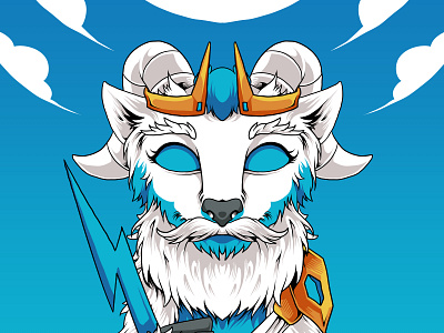 Zeus Goat animal art artwork branding cartoon character characterdesign collection drawing goat graphic design illustration mascot myth nft zeus