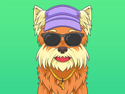 Yorkie Hype animal art artwork avatar cartoon character colorful design dog drawing illustration logo mascot nft yorkie