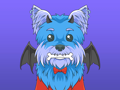 Yorkie Vampire animal art artwork avatar cartoon character design dog drawing icon illustration logo mascot nft yorkie