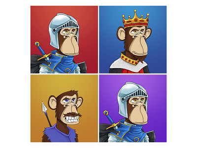 Medieval Apes NFT animal apes art artwork cartoon character colorful cute drawing illustration mascot monkey nft playful