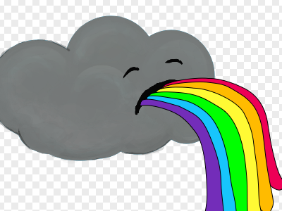 Rainbow Vomit client work cloud hashblue